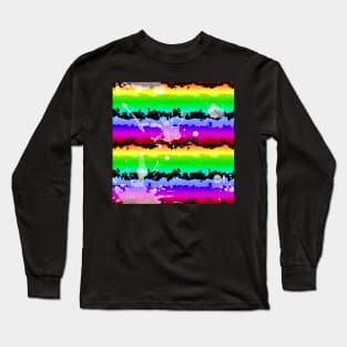 Rainbow Splats & Rough Stripes Long Sleeve T-Shirt